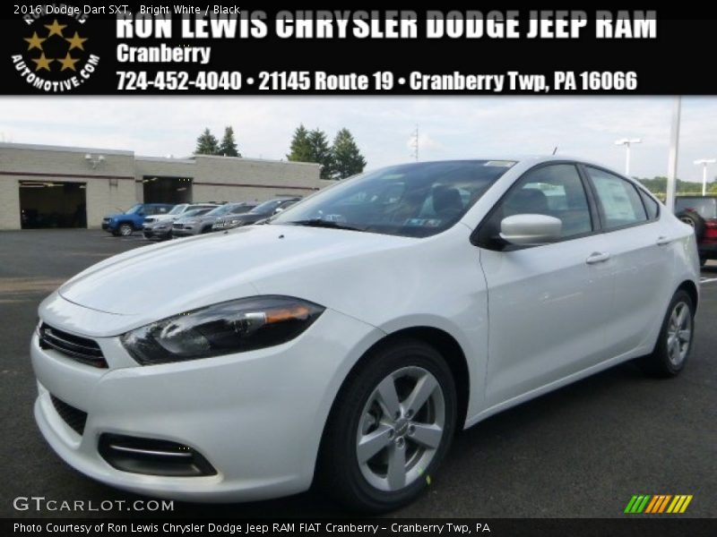 Bright White / Black 2016 Dodge Dart SXT