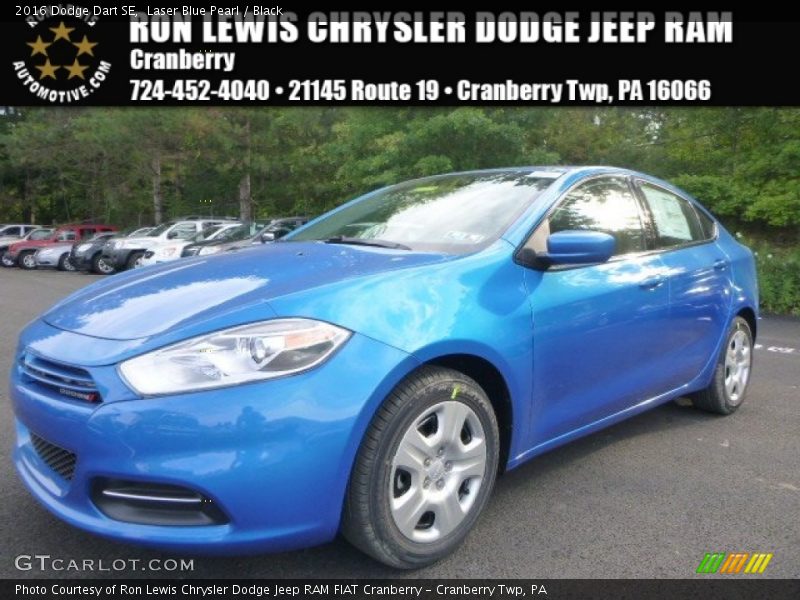 Laser Blue Pearl / Black 2016 Dodge Dart SE