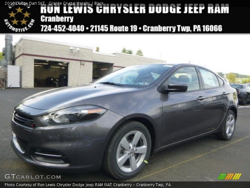 Granite Crystal Metallic / Black 2016 Dodge Dart SXT