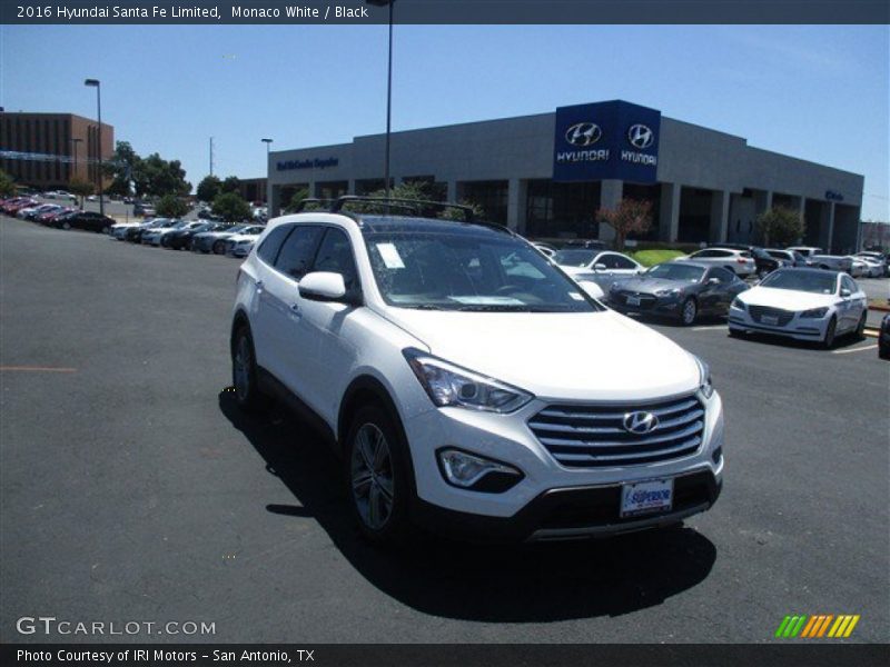 Monaco White / Black 2016 Hyundai Santa Fe Limited