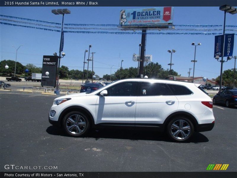 Monaco White / Black 2016 Hyundai Santa Fe Limited