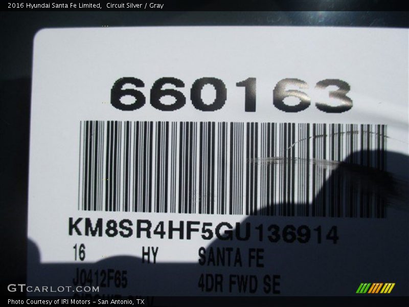 Circuit Silver / Gray 2016 Hyundai Santa Fe Limited