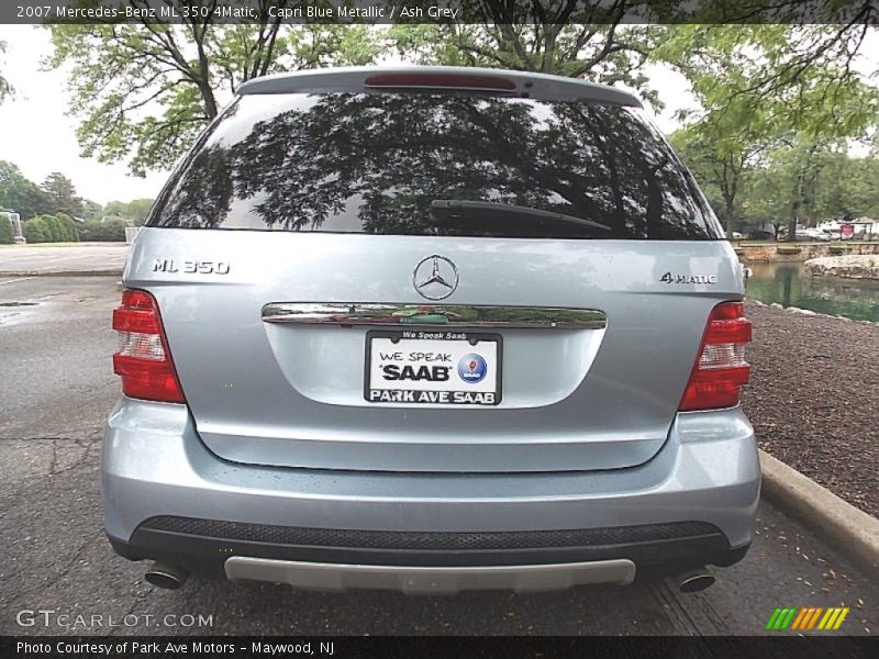 Capri Blue Metallic / Ash Grey 2007 Mercedes-Benz ML 350 4Matic