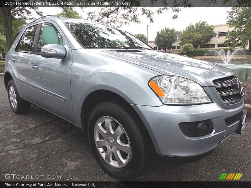 Capri Blue Metallic / Ash Grey 2007 Mercedes-Benz ML 350 4Matic