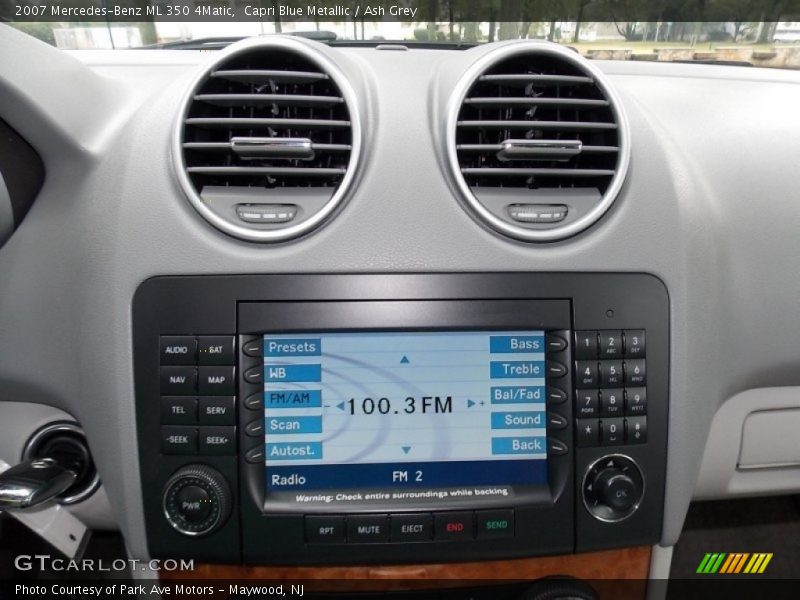 Capri Blue Metallic / Ash Grey 2007 Mercedes-Benz ML 350 4Matic