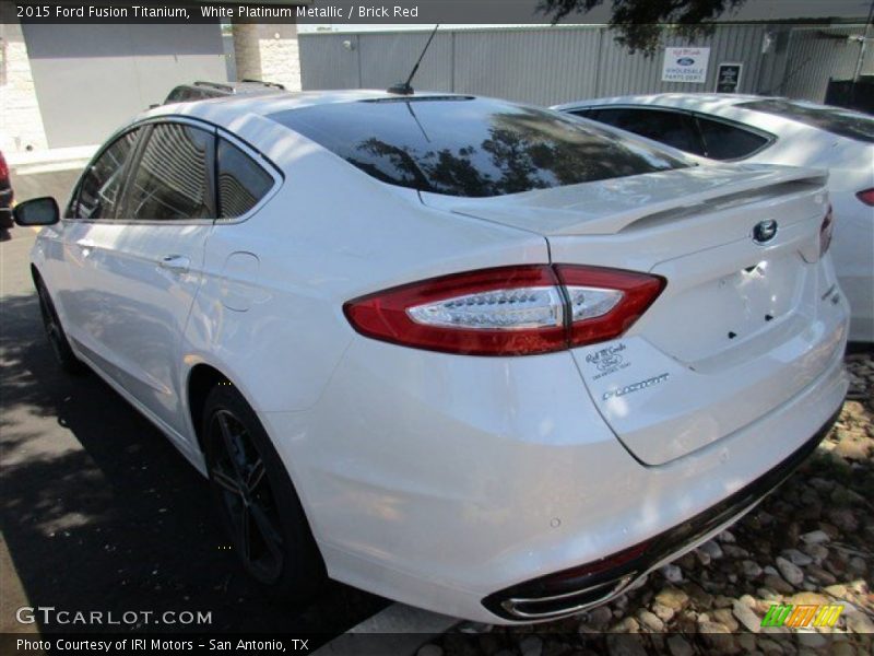 White Platinum Metallic / Brick Red 2015 Ford Fusion Titanium
