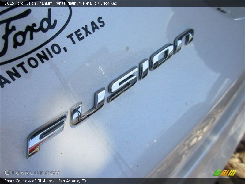 White Platinum Metallic / Brick Red 2015 Ford Fusion Titanium
