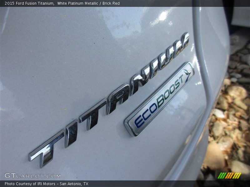 White Platinum Metallic / Brick Red 2015 Ford Fusion Titanium
