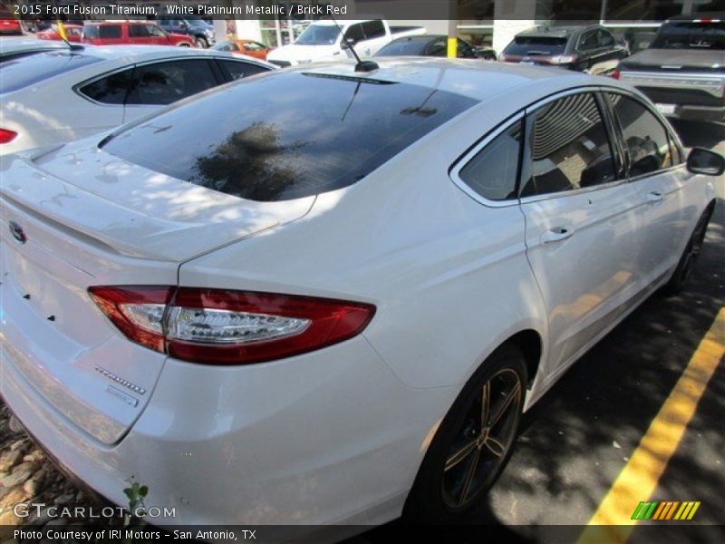 White Platinum Metallic / Brick Red 2015 Ford Fusion Titanium