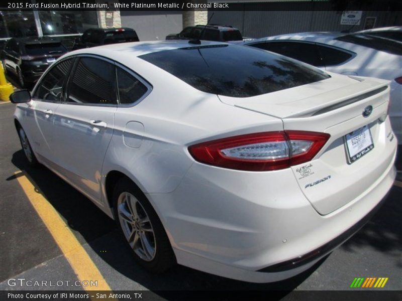 White Platinum Metallic / Charcoal Black 2015 Ford Fusion Hybrid Titanium