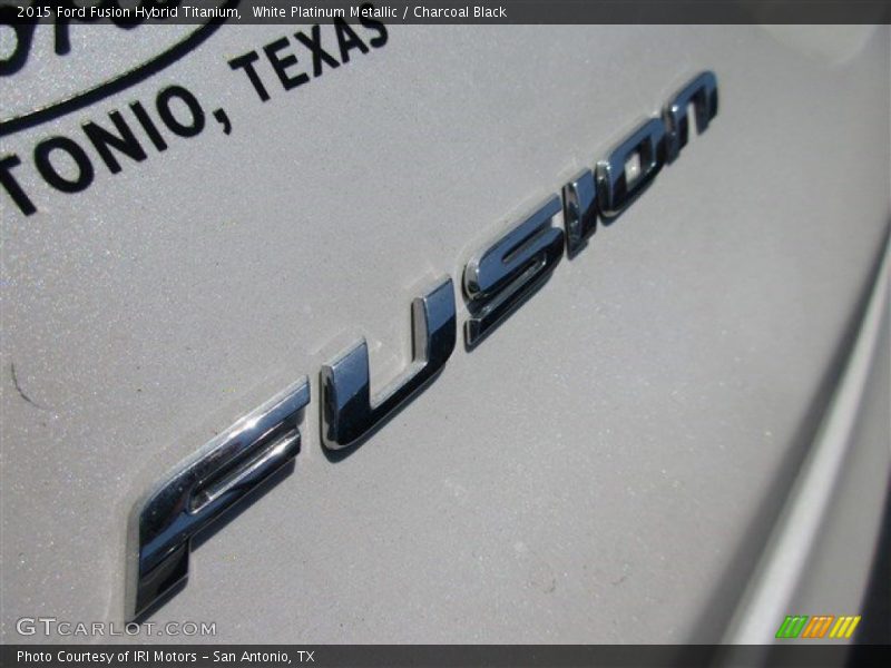 White Platinum Metallic / Charcoal Black 2015 Ford Fusion Hybrid Titanium