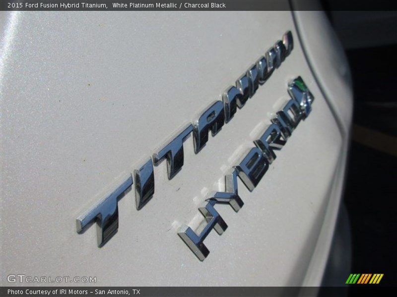 White Platinum Metallic / Charcoal Black 2015 Ford Fusion Hybrid Titanium