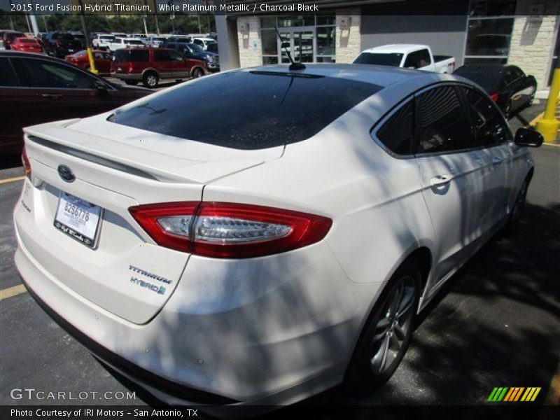 White Platinum Metallic / Charcoal Black 2015 Ford Fusion Hybrid Titanium