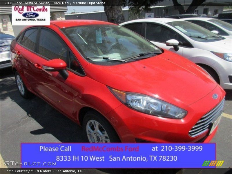 Race Red / Medium Light Stone 2015 Ford Fiesta SE Sedan