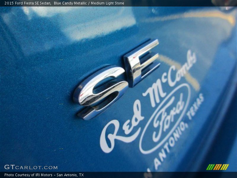 Blue Candy Metallic / Medium Light Stone 2015 Ford Fiesta SE Sedan