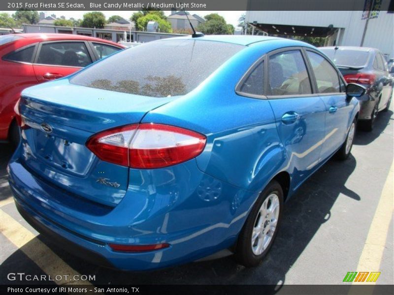 Blue Candy Metallic / Medium Light Stone 2015 Ford Fiesta SE Sedan