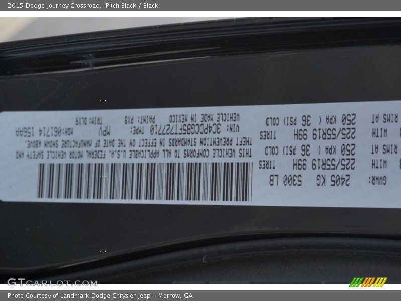 Pitch Black / Black 2015 Dodge Journey Crossroad