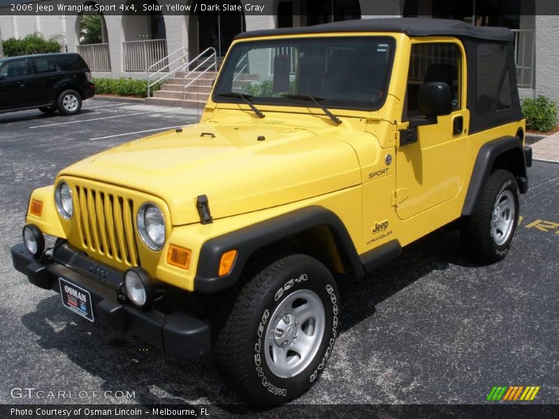 Solar Yellow / Dark Slate Gray 2006 Jeep Wrangler Sport 4x4