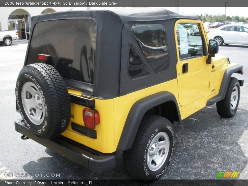 Solar Yellow / Dark Slate Gray 2006 Jeep Wrangler Sport 4x4