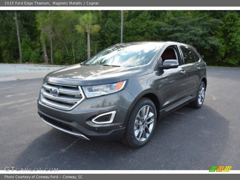 Magnetic Metallic / Cognac 2015 Ford Edge Titanium