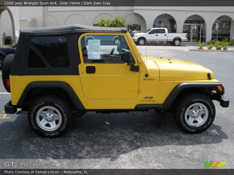 Solar Yellow / Dark Slate Gray 2006 Jeep Wrangler Sport 4x4