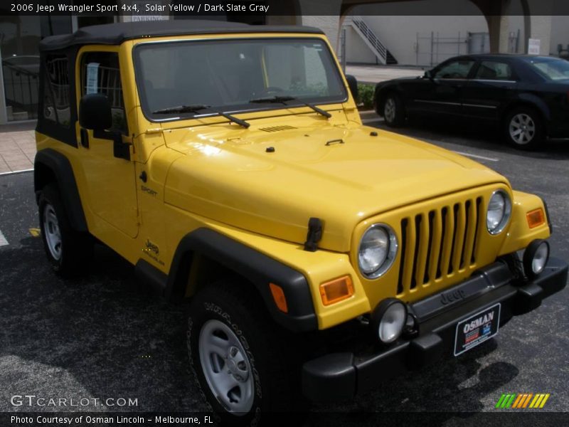 Solar Yellow / Dark Slate Gray 2006 Jeep Wrangler Sport 4x4