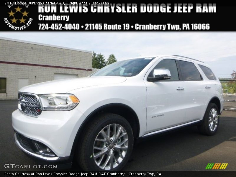 Bright White / Black/Tan 2015 Dodge Durango Citadel AWD