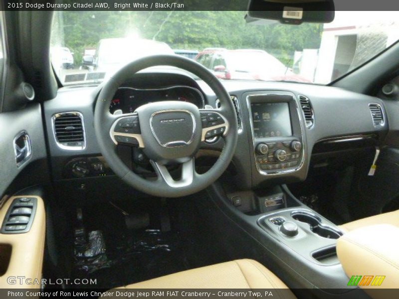 Bright White / Black/Tan 2015 Dodge Durango Citadel AWD
