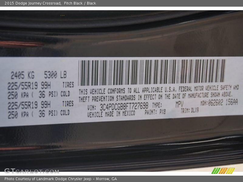 Pitch Black / Black 2015 Dodge Journey Crossroad