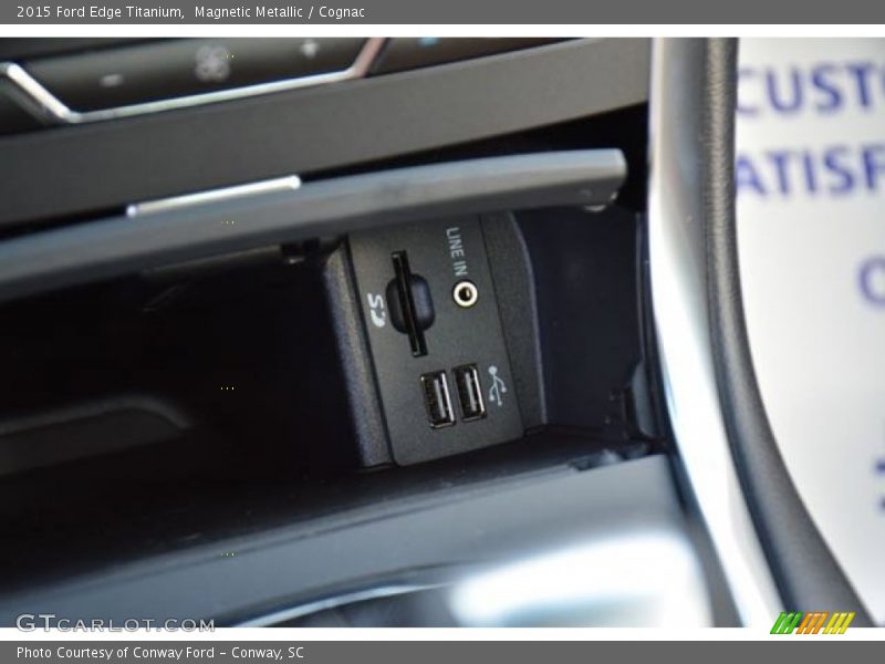 Magnetic Metallic / Cognac 2015 Ford Edge Titanium