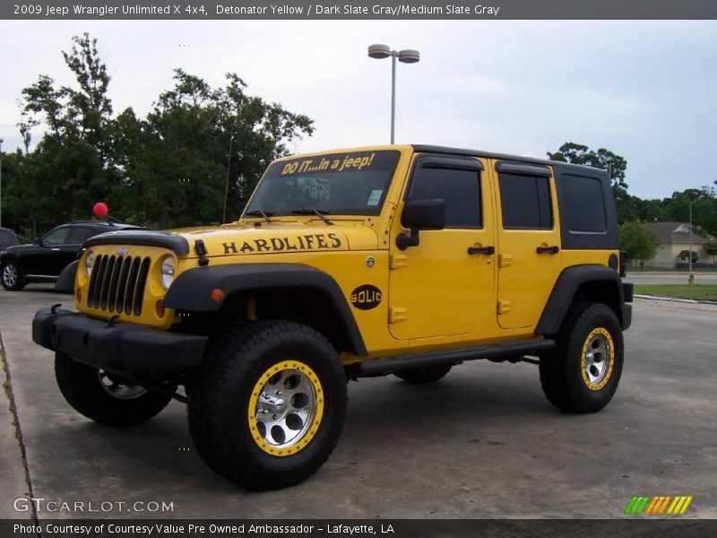 Detonator Yellow / Dark Slate Gray/Medium Slate Gray 2009 Jeep Wrangler Unlimited X 4x4
