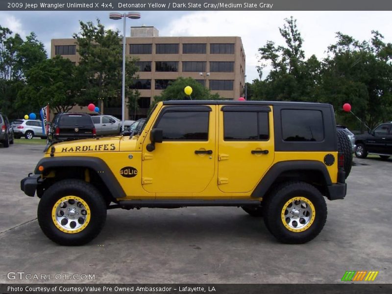 Detonator Yellow / Dark Slate Gray/Medium Slate Gray 2009 Jeep Wrangler Unlimited X 4x4