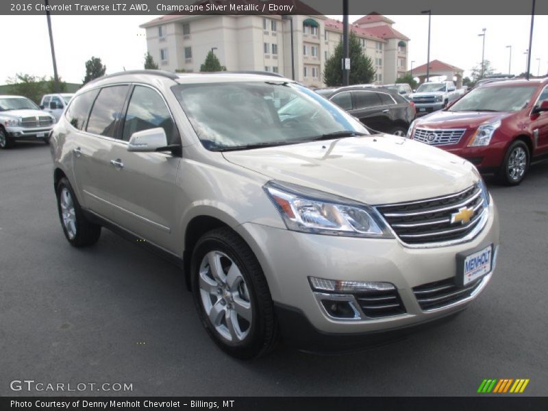 Champagne Silver Metallic / Ebony 2016 Chevrolet Traverse LTZ AWD
