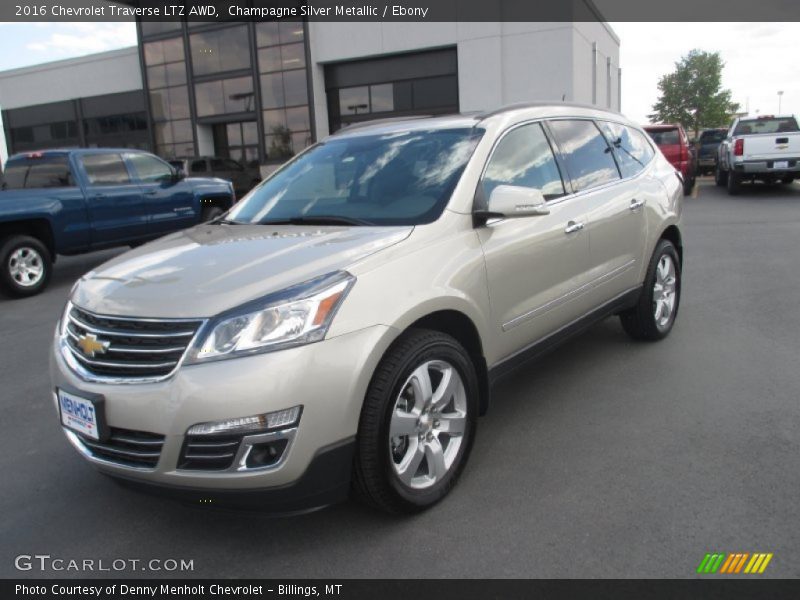 Champagne Silver Metallic / Ebony 2016 Chevrolet Traverse LTZ AWD