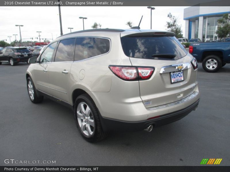 Champagne Silver Metallic / Ebony 2016 Chevrolet Traverse LTZ AWD