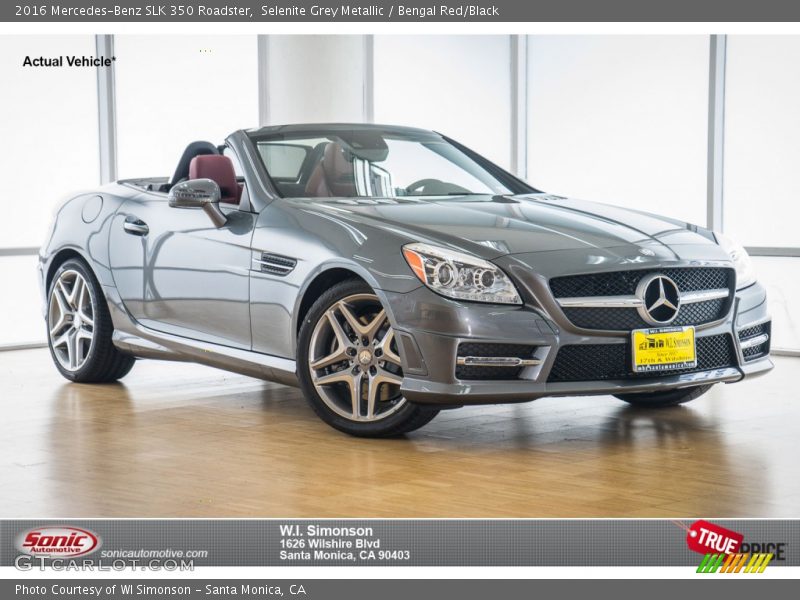 Selenite Grey Metallic / Bengal Red/Black 2016 Mercedes-Benz SLK 350 Roadster