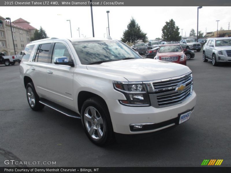 White Diamond Tricoat / Cocoa/Dune 2015 Chevrolet Tahoe LTZ 4WD