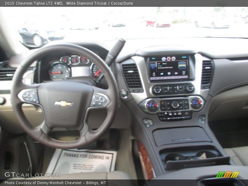 White Diamond Tricoat / Cocoa/Dune 2015 Chevrolet Tahoe LTZ 4WD