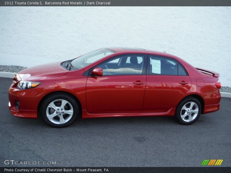 Barcelona Red Metallic / Dark Charcoal 2012 Toyota Corolla S