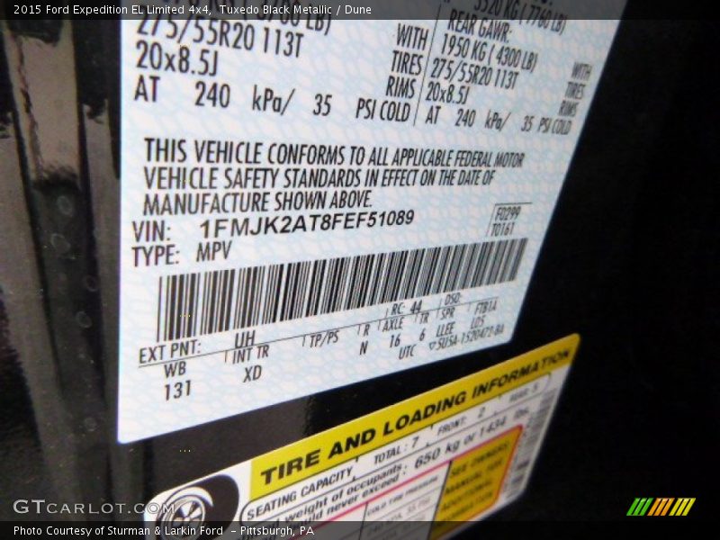 Tuxedo Black Metallic / Dune 2015 Ford Expedition EL Limited 4x4