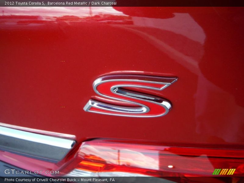 Barcelona Red Metallic / Dark Charcoal 2012 Toyota Corolla S