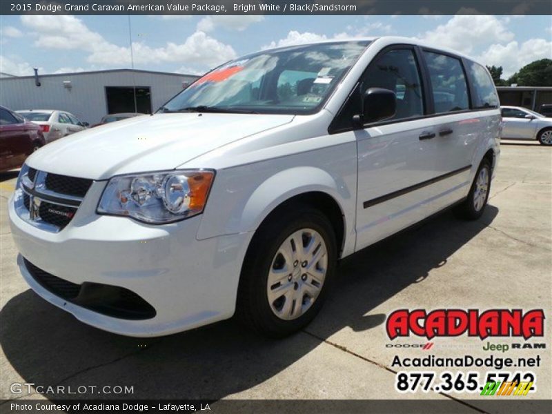 Bright White / Black/Sandstorm 2015 Dodge Grand Caravan American Value Package