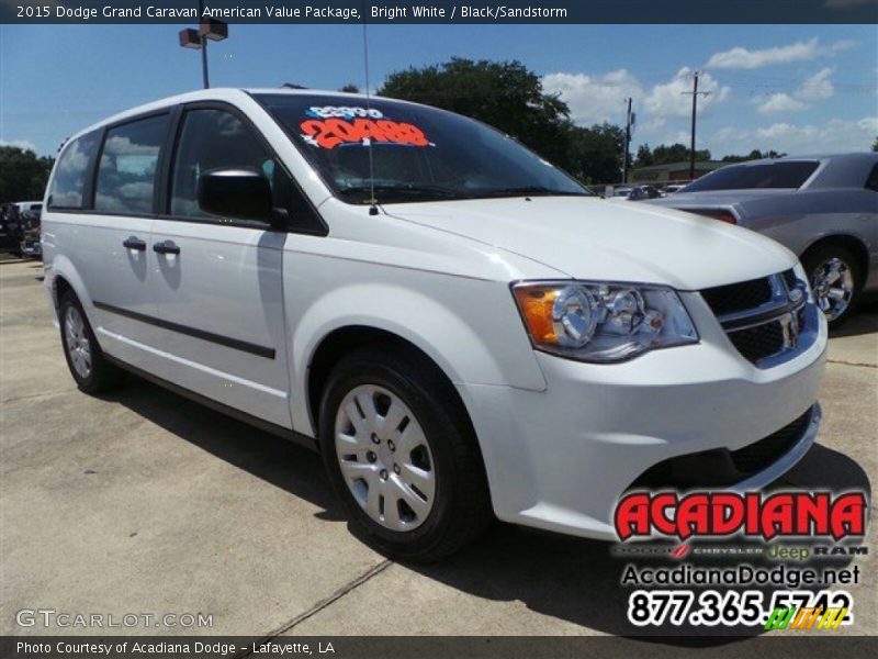 Bright White / Black/Sandstorm 2015 Dodge Grand Caravan American Value Package