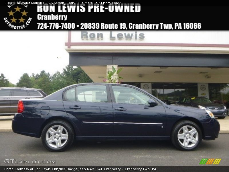 Dark Blue Metallic / Ebony Black 2006 Chevrolet Malibu LT V6 Sedan