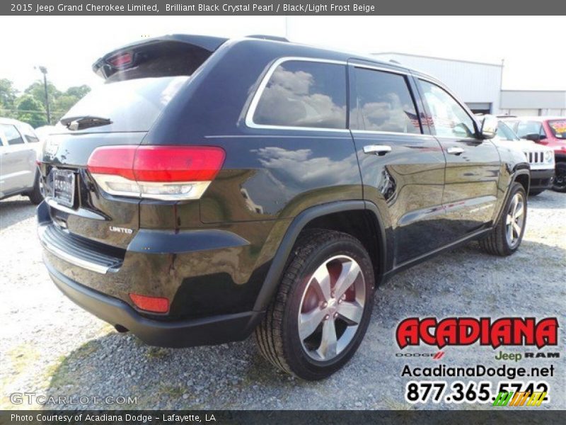 Brilliant Black Crystal Pearl / Black/Light Frost Beige 2015 Jeep Grand Cherokee Limited