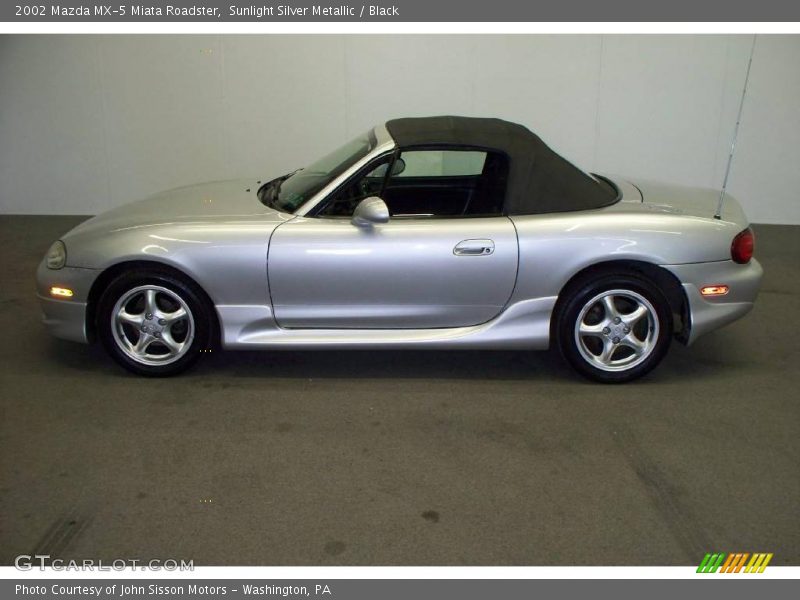Sunlight Silver Metallic / Black 2002 Mazda MX-5 Miata Roadster