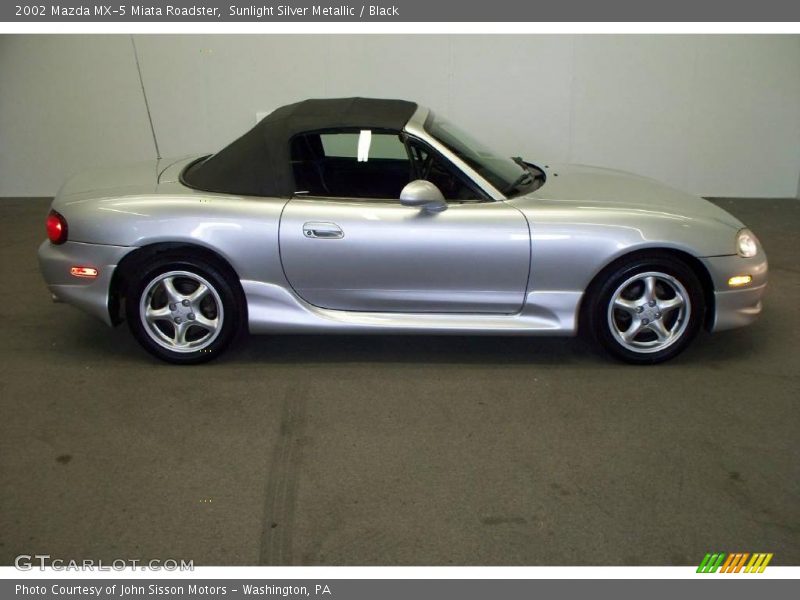 Sunlight Silver Metallic / Black 2002 Mazda MX-5 Miata Roadster