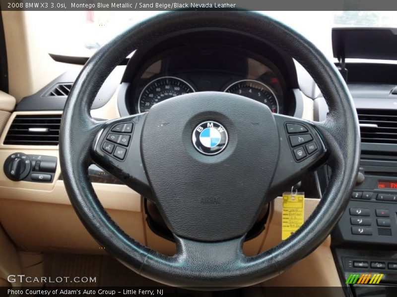 Montego Blue Metallic / Sand Beige/Black Nevada Leather 2008 BMW X3 3.0si