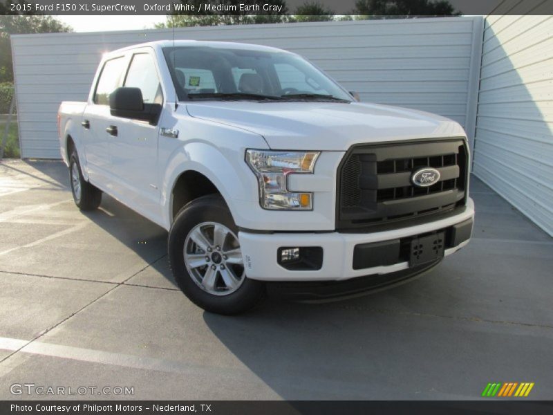 Oxford White / Medium Earth Gray 2015 Ford F150 XL SuperCrew