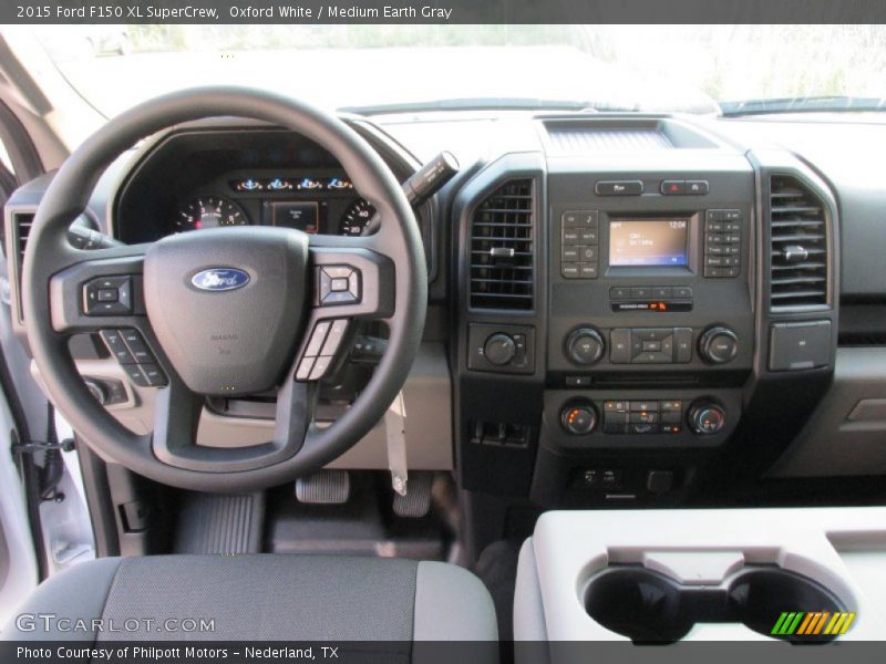 Oxford White / Medium Earth Gray 2015 Ford F150 XL SuperCrew